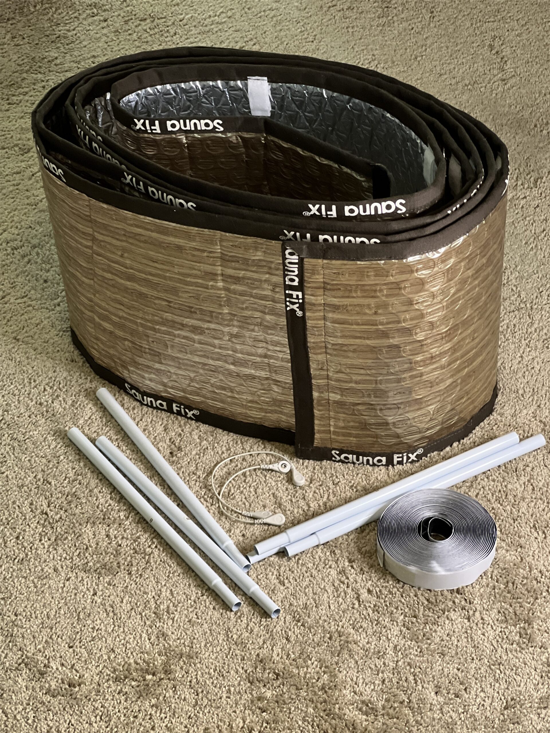 Real product development work: sauna components mid-assembly