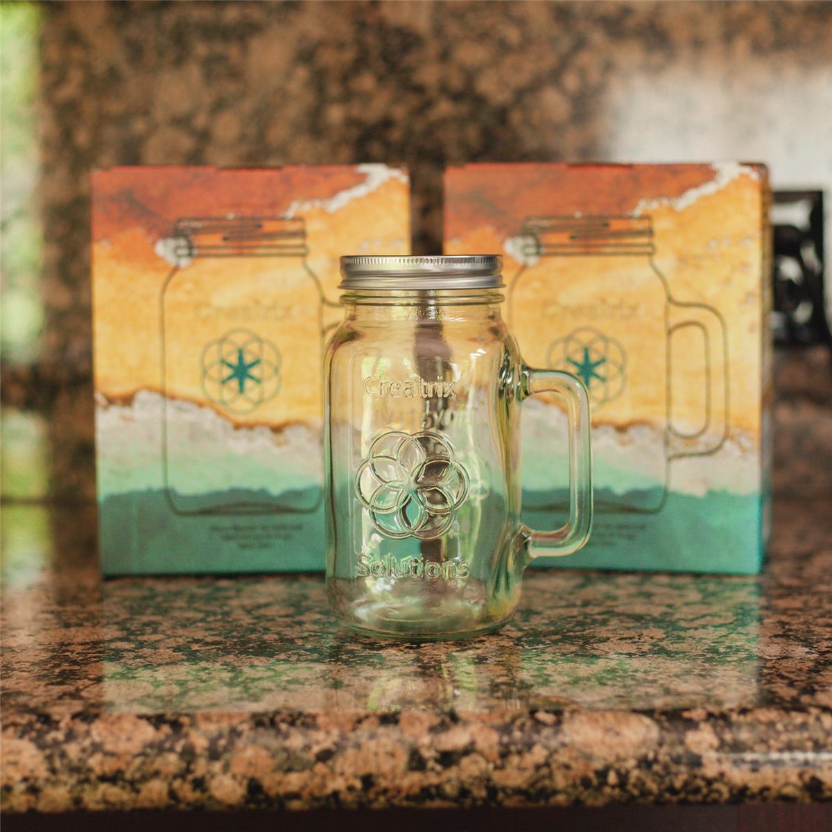 Mineral-rich water in a glass mason jar