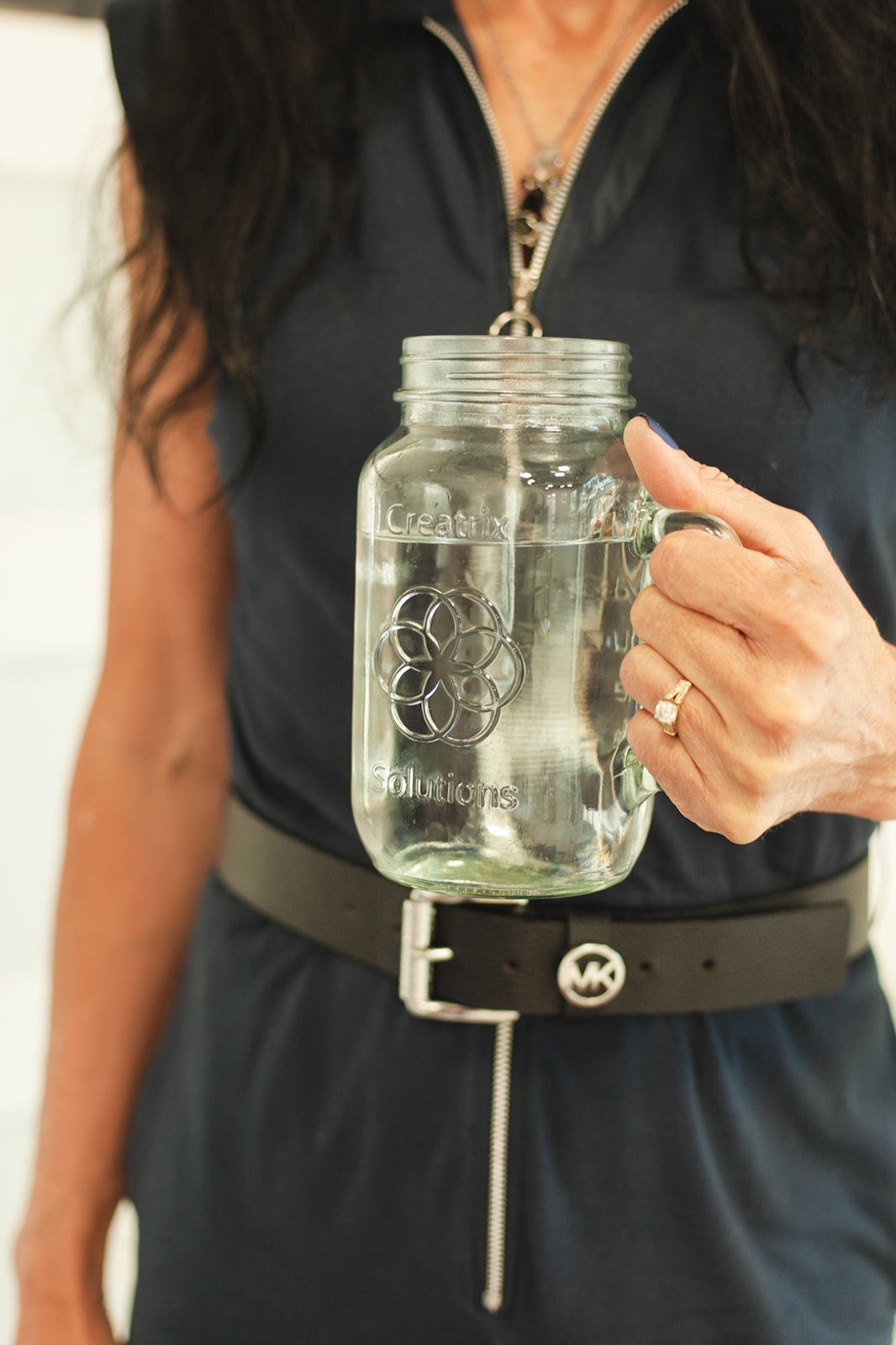 Mineral-rich structured water in a mason jar