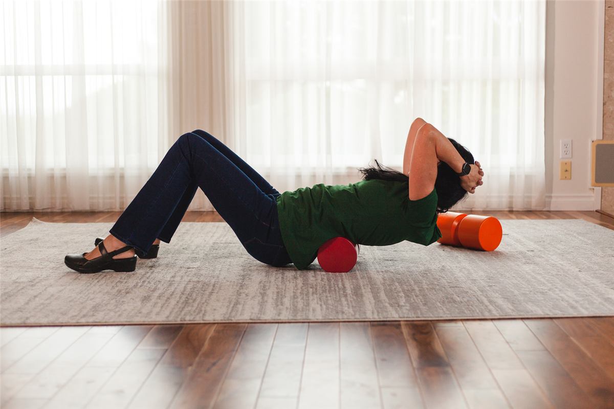 Foam roll mobility exercise suitable for adults over 50