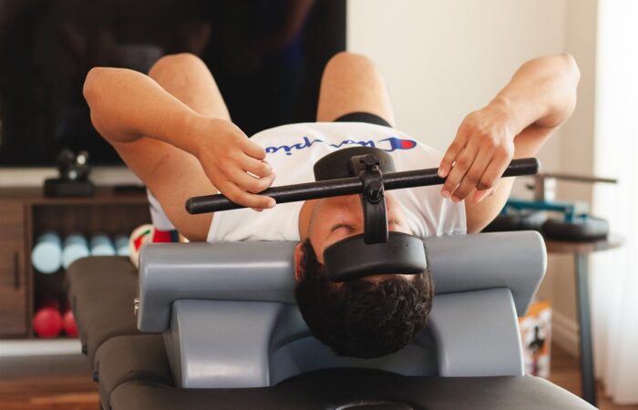 The Neck Shaper posture correction device in use