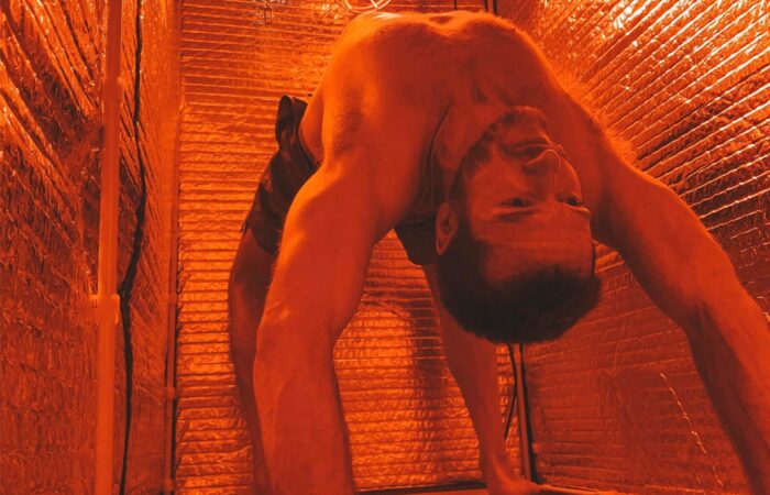 Deep sweat session in the near infrared sauna supporting natural detoxification