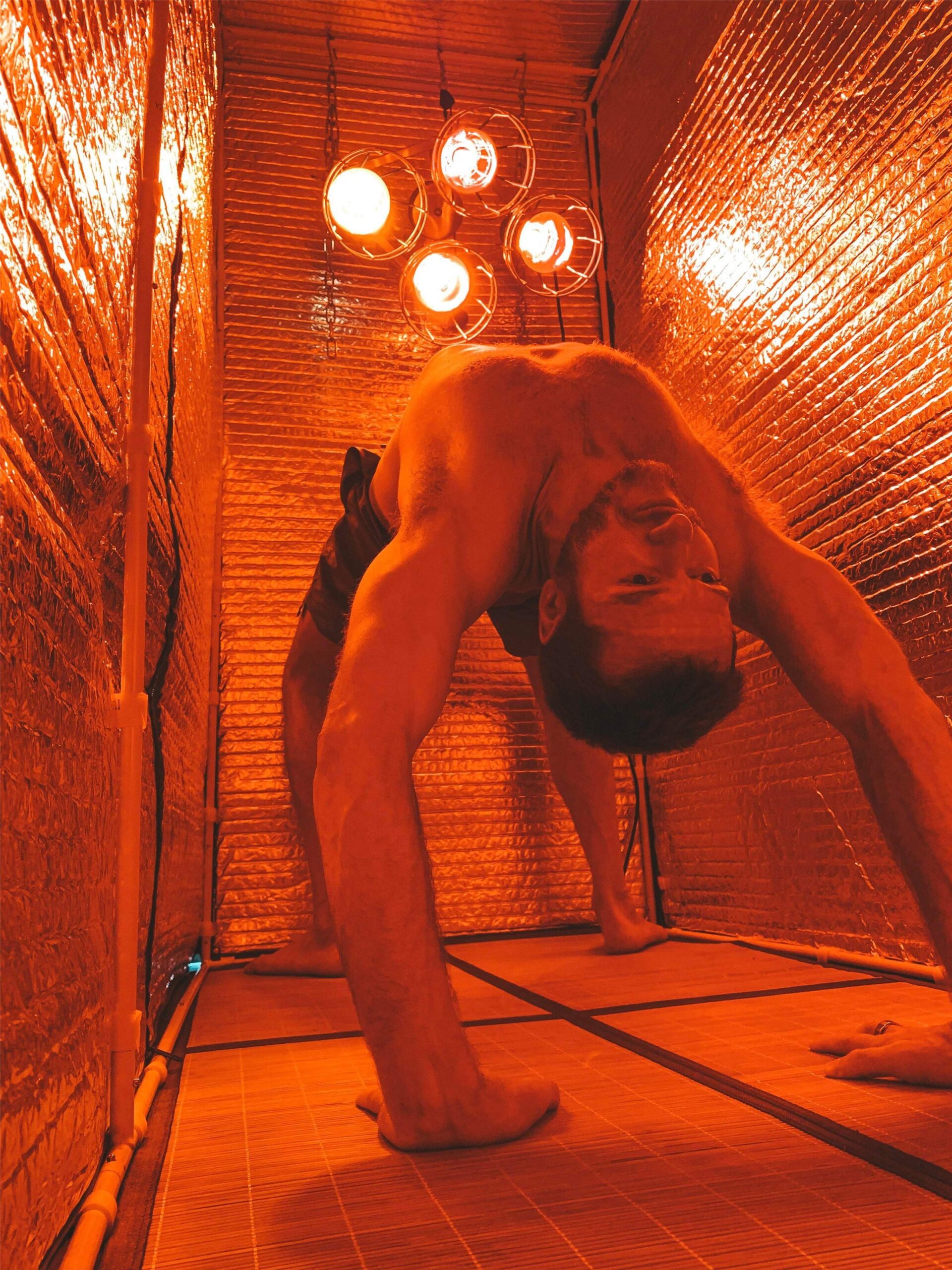 Deep sweat session in the near infrared sauna supporting natural detoxification