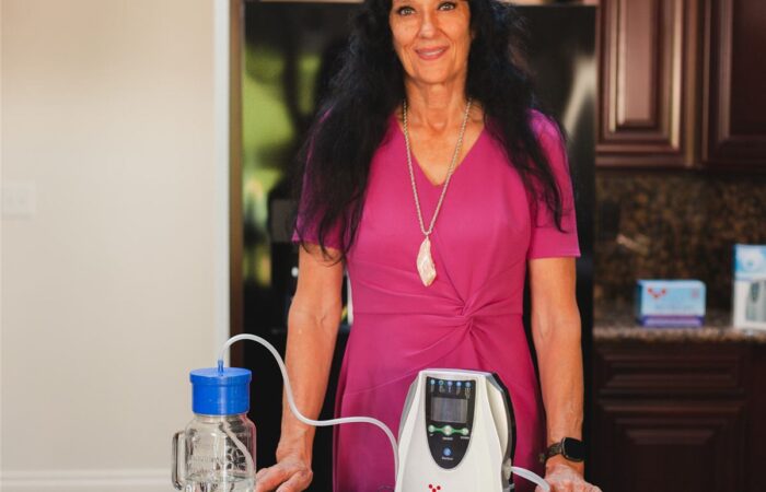 Eileen Durfee with the Tri-Oxy water ozonator